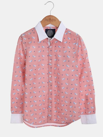 Pink Fish Print Shirt - One Friday World