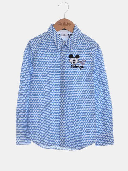 Blue Polka Dot Mickey Shirt - One Friday World