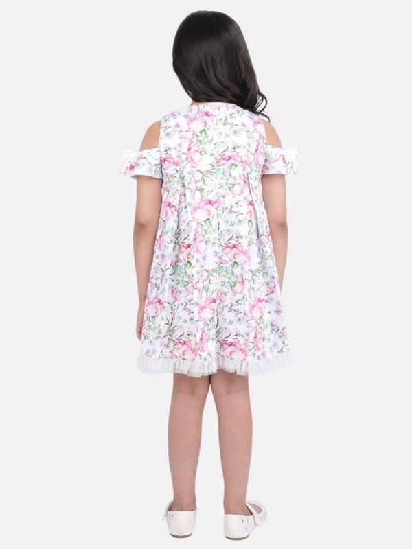 White Floral Print Dress - One Friday World