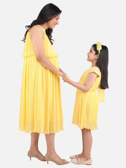 Yellow Mommy Frill Dress - One Friday World