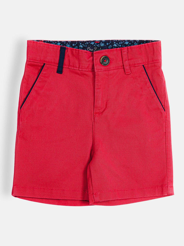 Red Solid and Black Loop Short - One Friday World