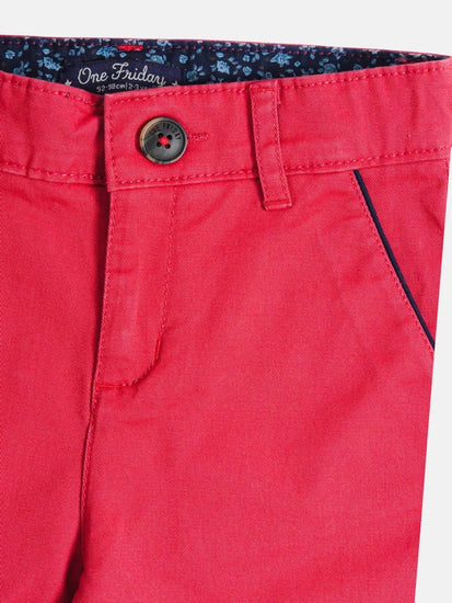 Red Solid and Black Loop Short - One Friday World