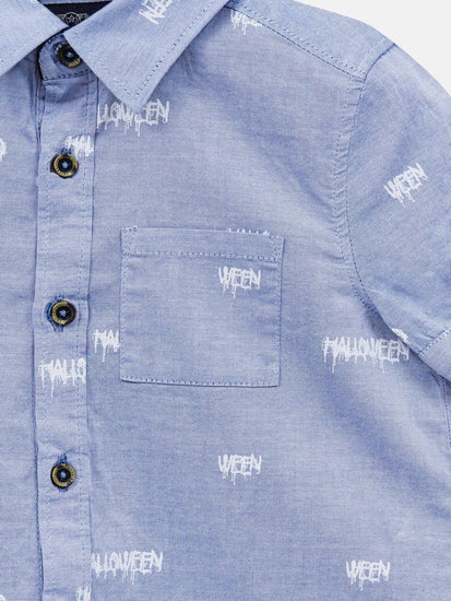 Blue Printed Shirt - One Friday World