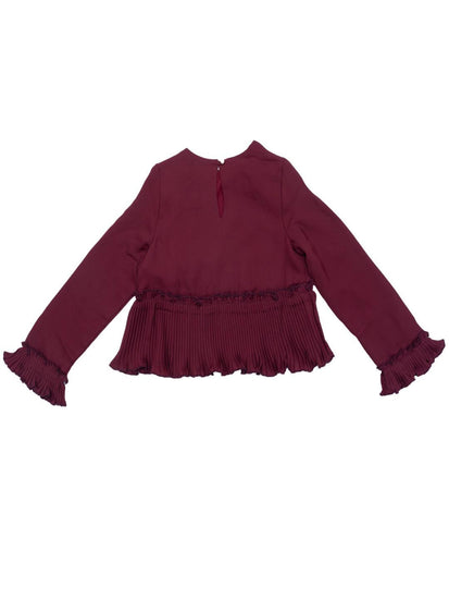Wine Pleated Top - One Friday World