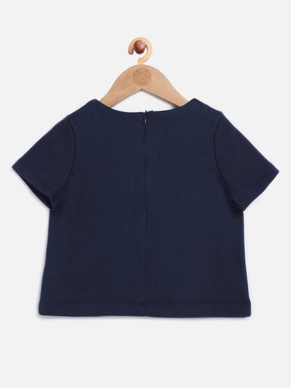Navy Blue Sleeves Top - One Friday World