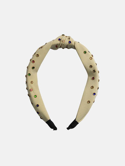 Beige Studded Hair Band - One Friday World