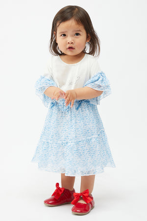 One Friday Baby Girl Cotton Blue & White Stylish Dress