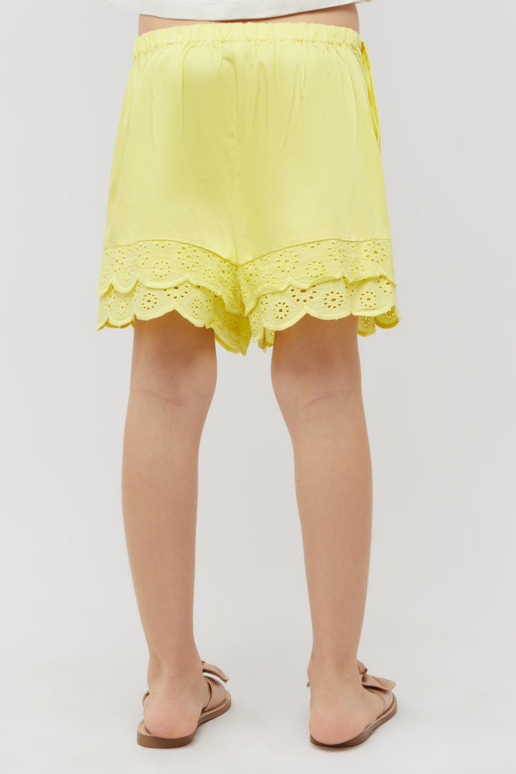 Yellow Lace Shorts