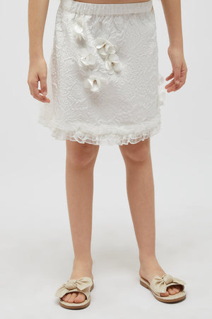 One Friday Off White Lace Skirt