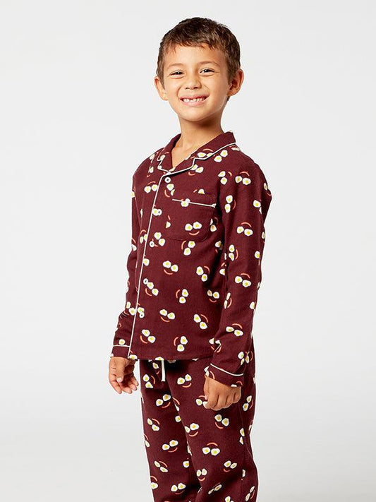 Brown Allover Print Night Suit