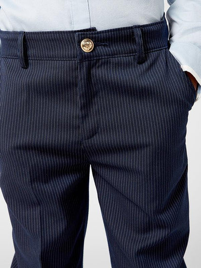 Formal Pin striped blue pants - One Friday World