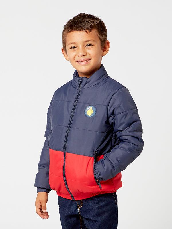 Navy Blue And red Puffer Jacket - One Friday World