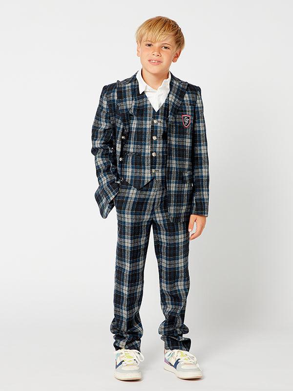 Blue Checks 3 Piece Suit - One Friday World