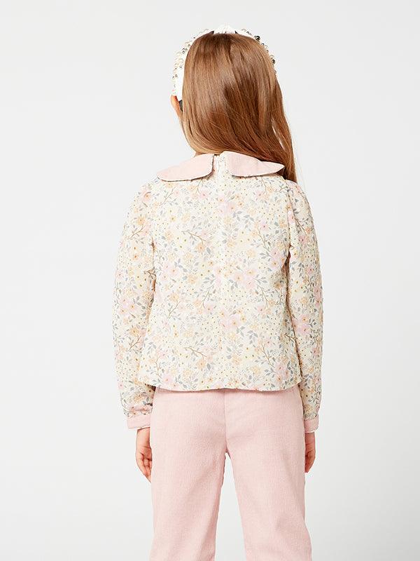 Beige Floral Print Top - One Friday World