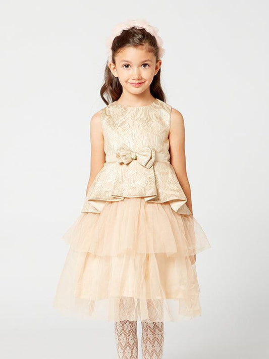 Gold Dress With Big Bow