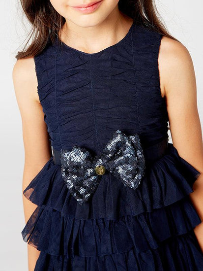 Navy Blue Tiered Dress - One Friday World