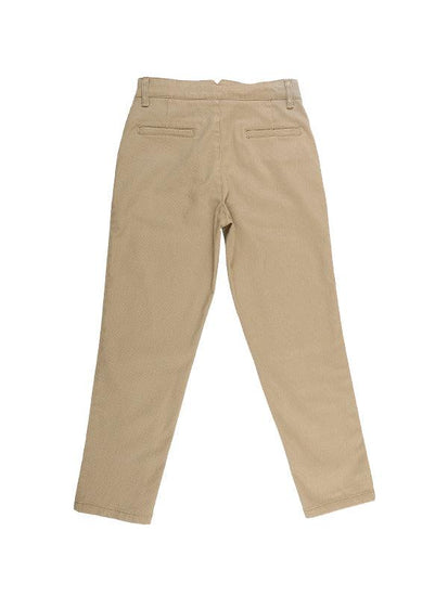Beige Solid Chinos - One Friday World