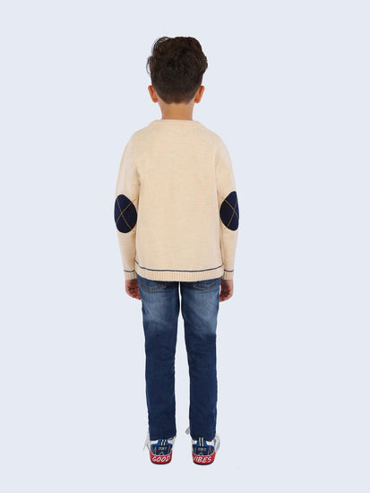 Off White Solid Sweater - One Friday World