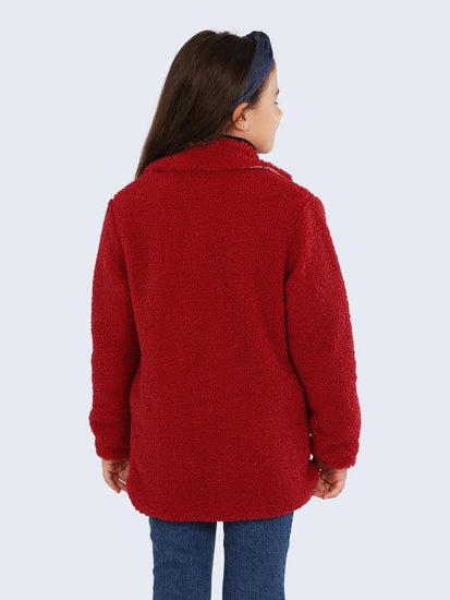Red Buttoned Coat - One Friday World