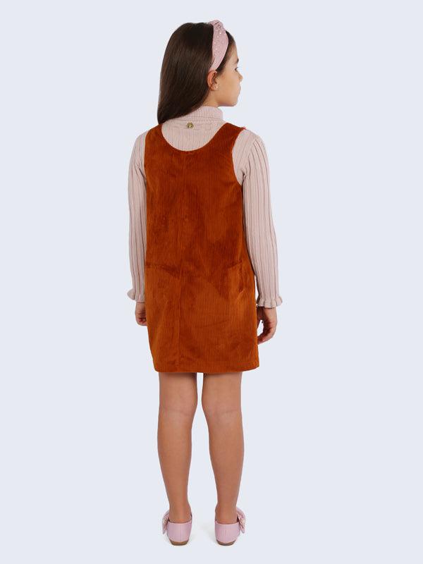 Brown Sleeveless Corduroy Dress - One Friday World