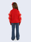 Red Frill Sleeve Top - One Friday World