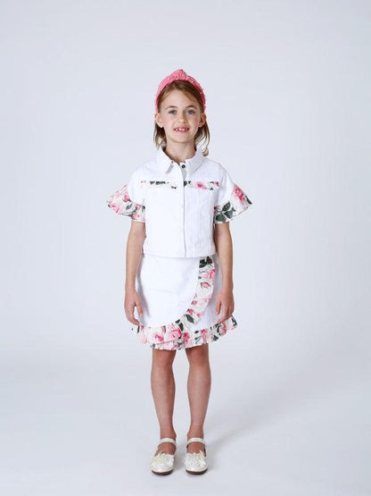 One Friday Off White Denim Skirt - One Friday World