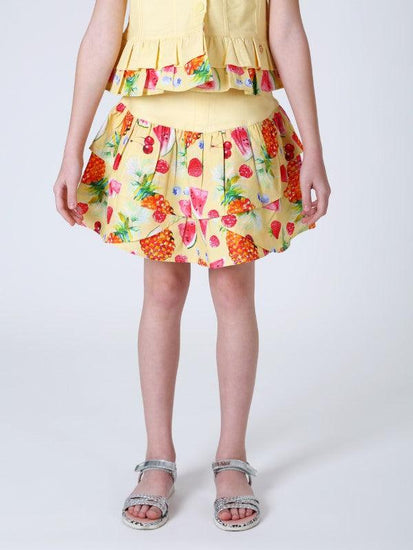 Yellow Multi Fruit Printed Skirt - One Friday World