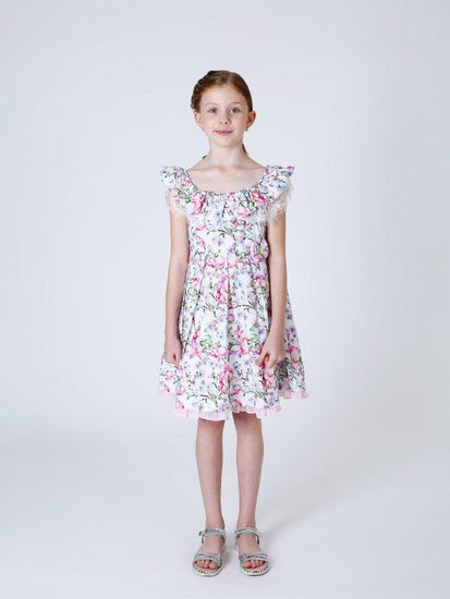 Pink Floral Printed Dress - One Friday World