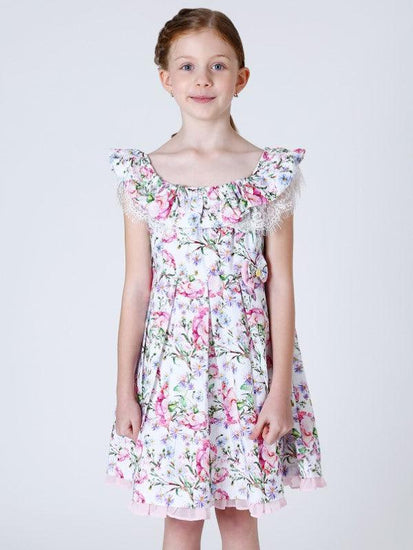 Pink Floral Printed Dress - One Friday World