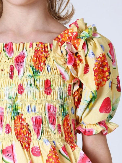 Yellow Printed Top - One Friday World