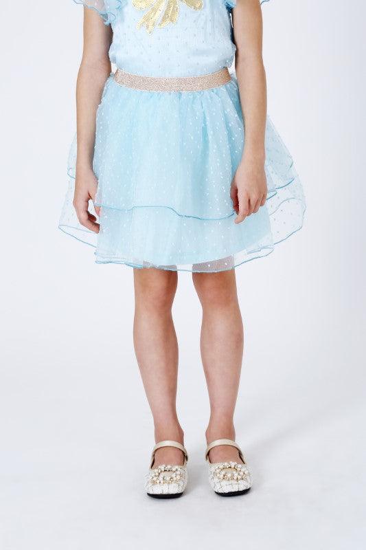 Aqua Floral Printed Skirt - One Friday World
