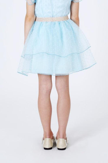 Aqua Floral Printed Skirt - One Friday World