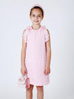 Pink Sleeveless Self Design Dress - One Friday World