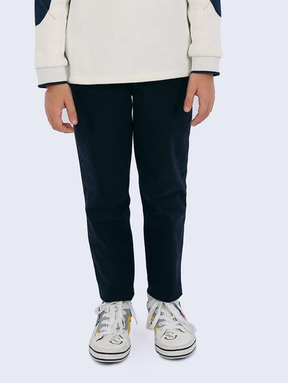 Navy Blue Solid Trouser - One Friday World