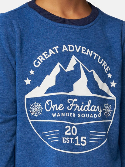 Navy Blue Printed T-shirt - One Friday World