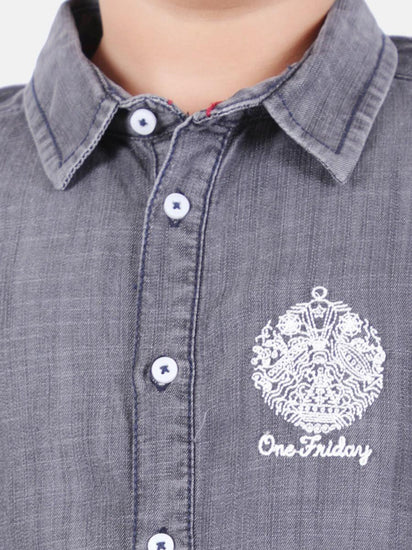 Grey Solid OF Shirt - One Friday World