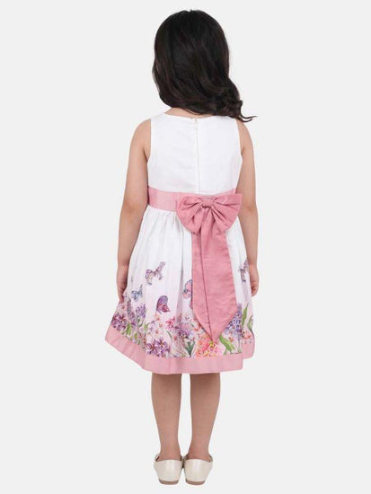 Pink and White Floral Sleeveless Dress - One Friday World