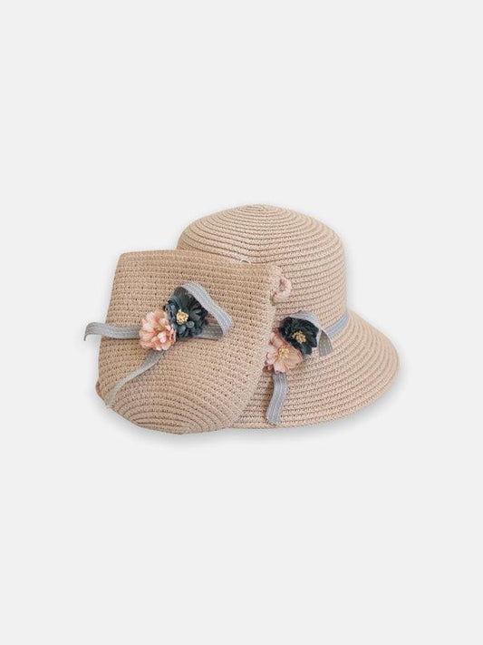 Nude Summer Cap With Bag